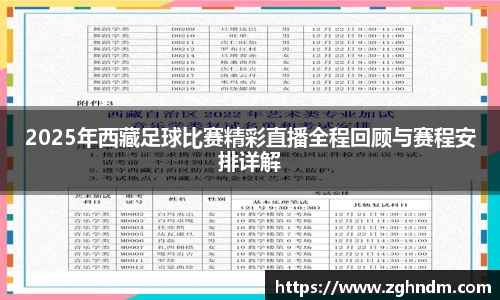 2025年西藏足球比赛精彩直播全程回顾与赛程安排详解