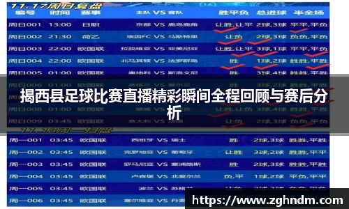 揭西县足球比赛直播精彩瞬间全程回顾与赛后分析